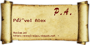 Pável Alex névjegykártya